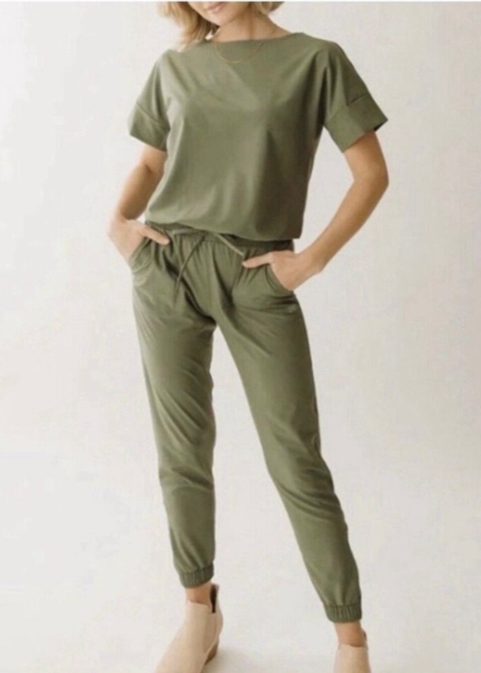 Albion Everyday Sage Jumpsuit Women’s Small Lightweight Athletic Travel Casual